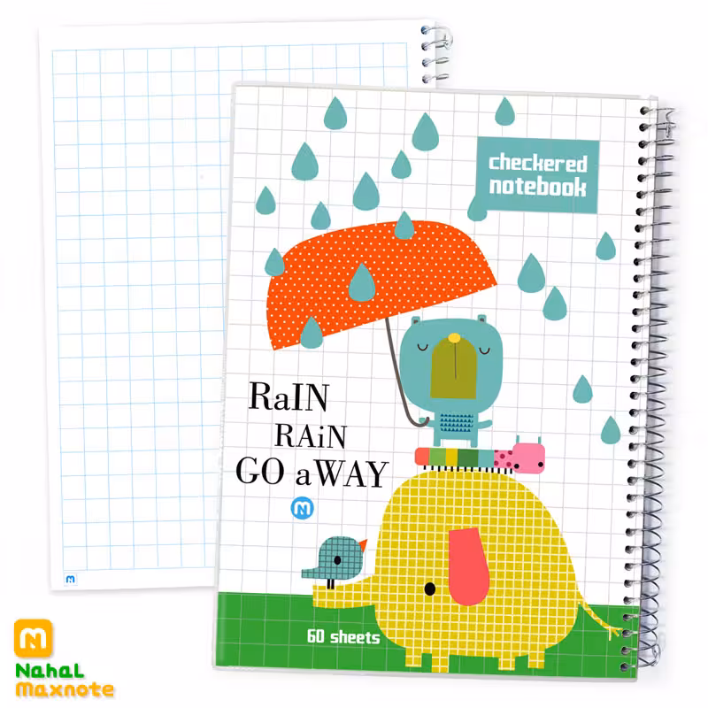 دفتر 60 برگ سیمی طلقی شطرنجی 10MM کد 9656.طرح 1