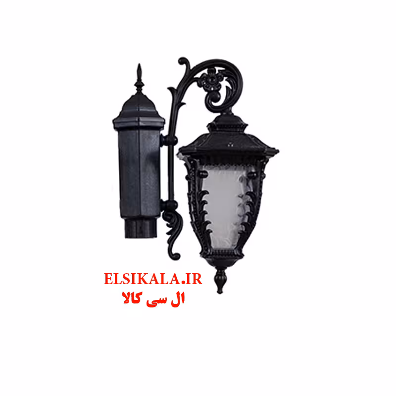 چراغ حیاطی مدل کارن تک شعله مشکی مسی سفید