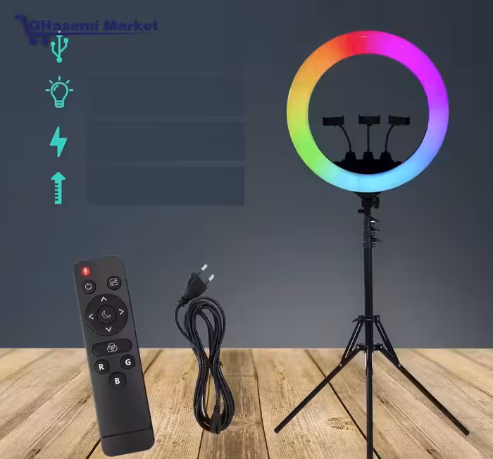 رینگ لایت عکاسی و تولید محتوا MJ56 RGB Ring Light