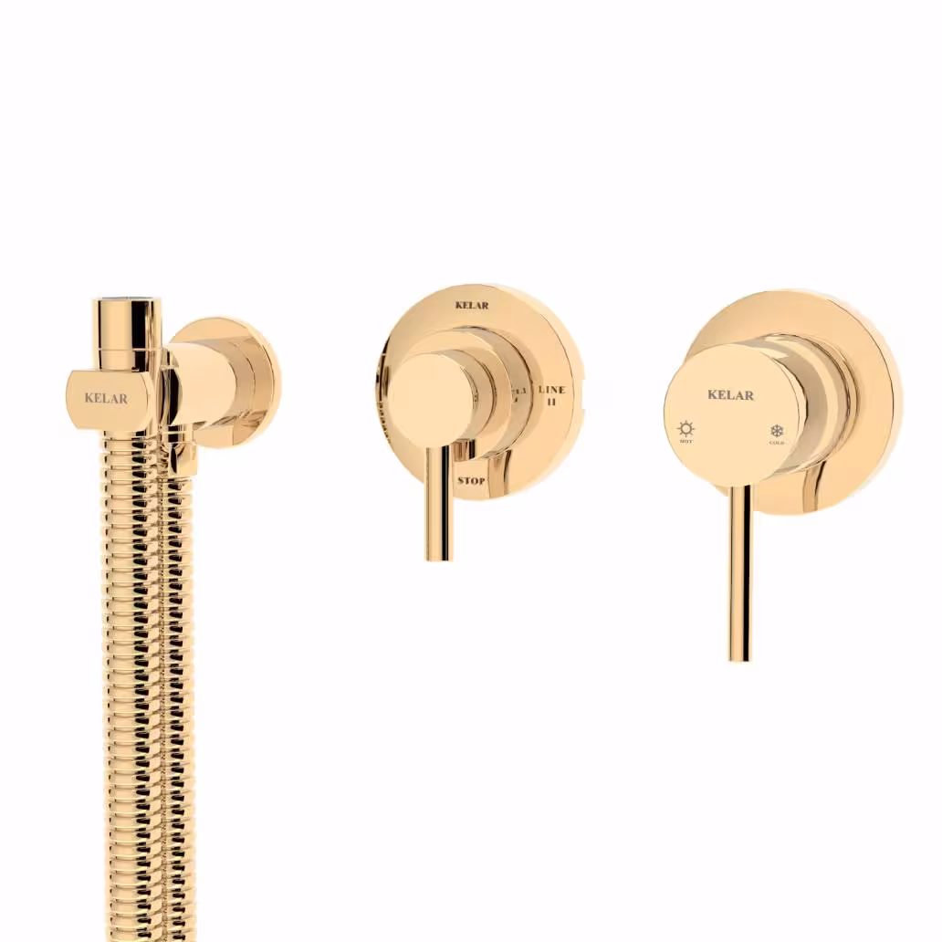 شیر توالت توکار لاکچری بیده کلار مدل فلور طلایی