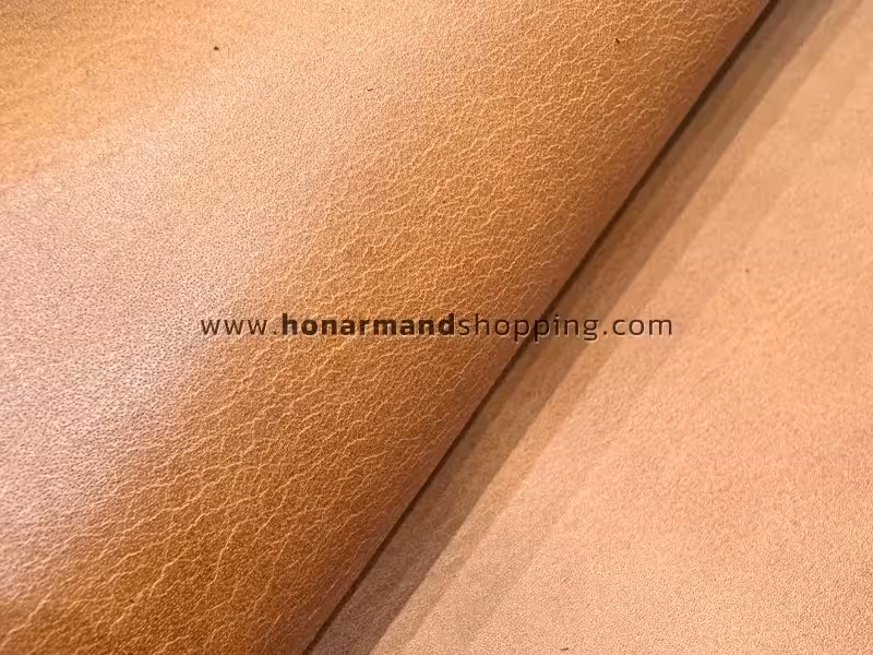 چرم گاوی وکیوم طرح ساده رنگ شتری