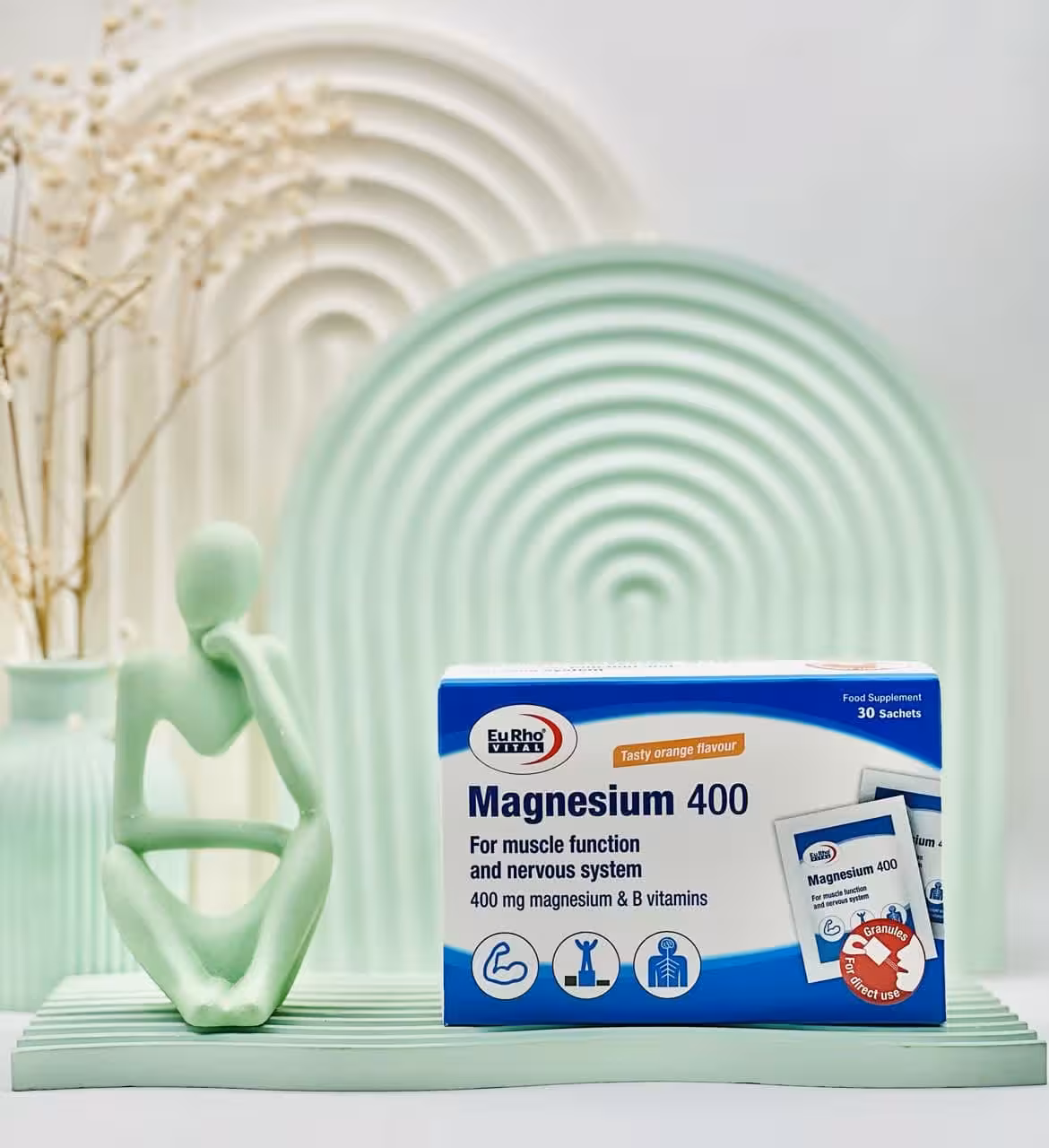 قیمت و خرید ساشه منیزیم 400 میلی‌گرم یوروویتال 30 عددی -