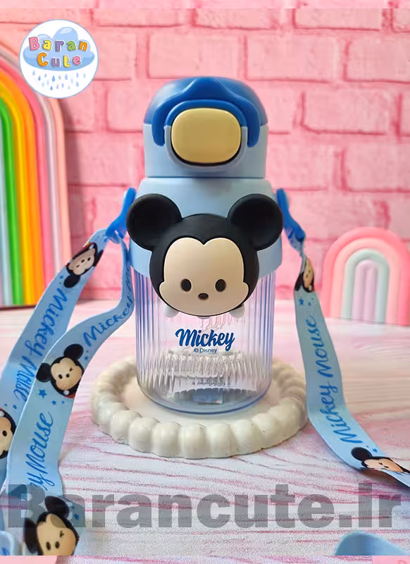 قمقمه اورجینال برند دیزنی پمپی دارای عروسک اسکویشی سوت دار طرح میکی موس