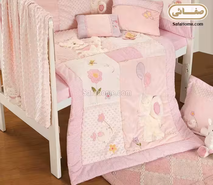 روتختی نوزاد 6 تکه طرح فیل ستیمو صورتی