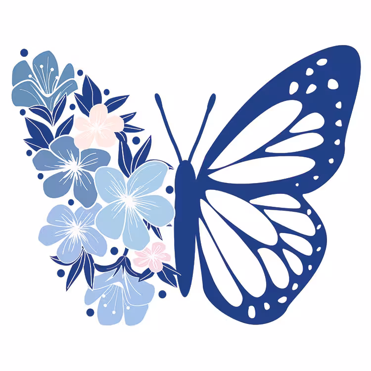 استیکر پارچه و لباس مدل دی تی اف طرح پروانه گل کد H15.162 مجموعه 4 عددی