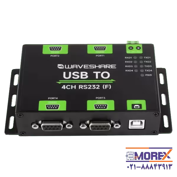 مبدل صنعتی ویوشیر | WAVESHARE مدل USB TO 4CH RS232 (F)