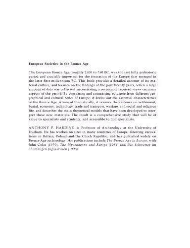 خرید و دانلود نسخه کامل کتاب European Societies in the Bronze Age (Cambridge World Archaeology)