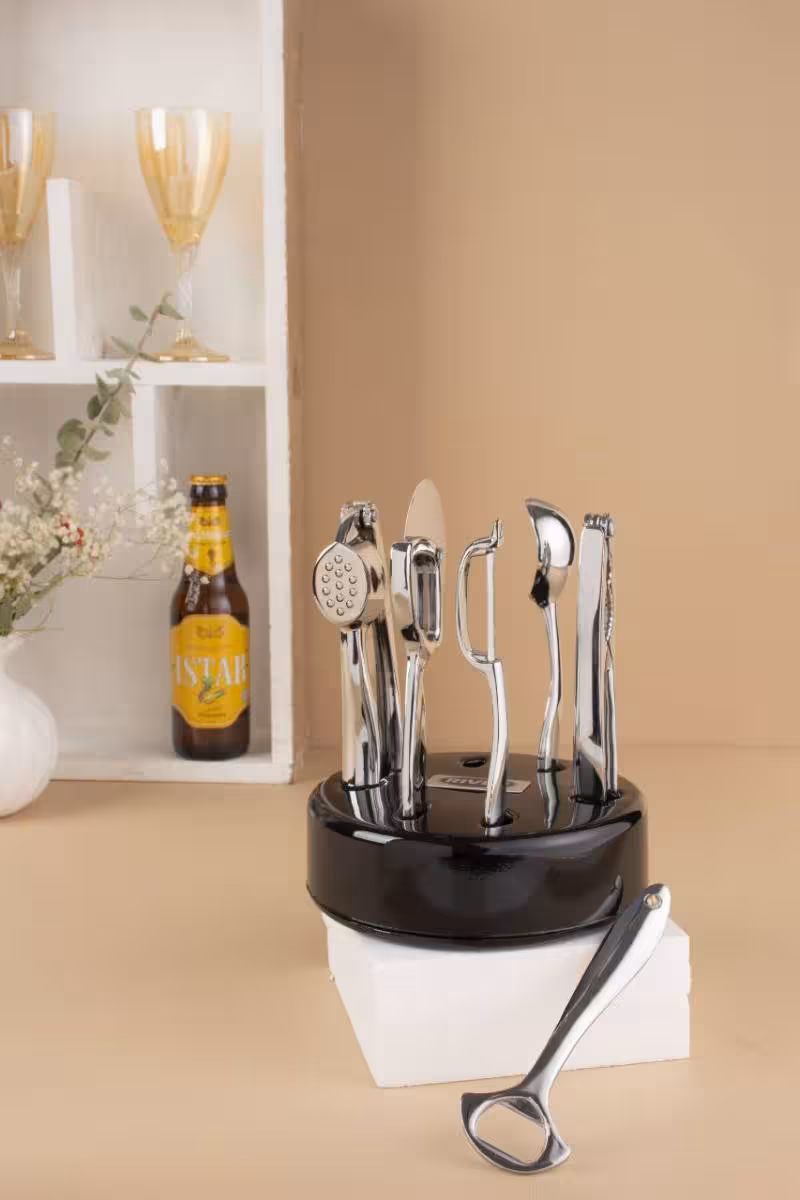 ست ابزار 7 پارچه ابکاری استیل ریور RIVER کد 8502 پایه مشکی