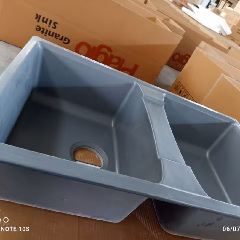سینک ظرفشویی گرانیتی مدل دو لگن بدون سینی کد P409 (ارسال به شهرستان ها از طریق باربری پسکرایه)