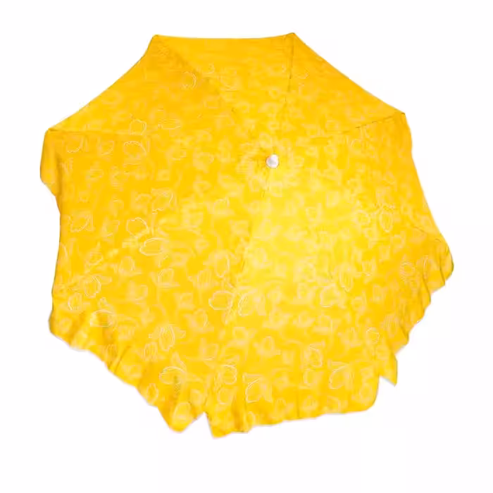 سایه بان قطر دو متر با پارچه نانو طرح گل دار،آب گریز رنگ زرد،مسافرتی