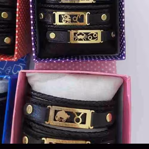 دستبند چرم طبیعی ماه تولد