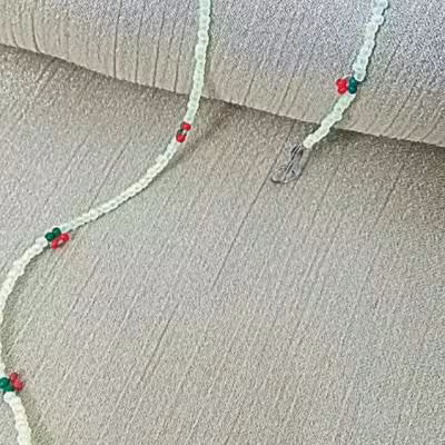 ست زیبای آلبالو مدل منجوق بافی