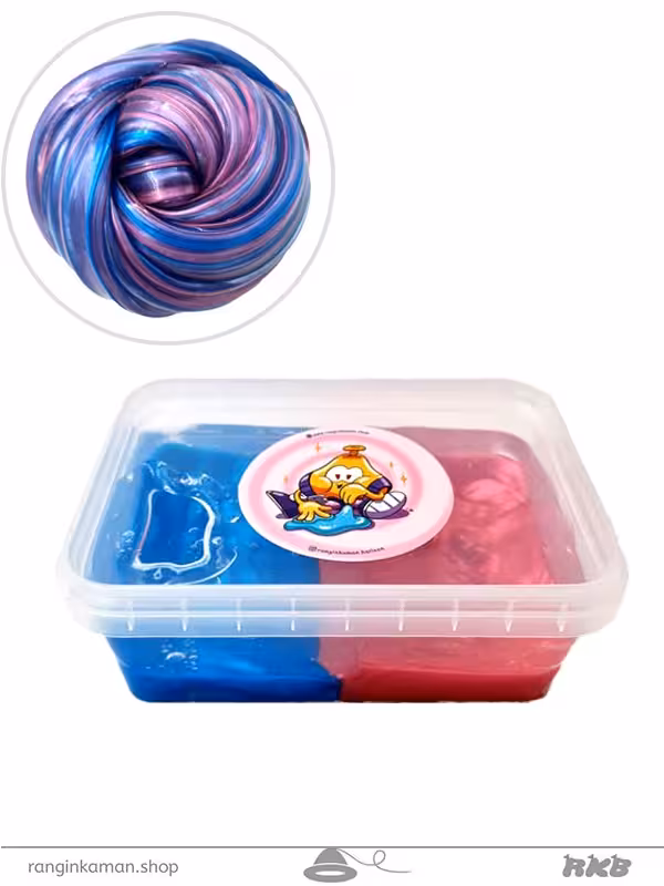 ژل بازی 3D (سه بعدی) آبی-گلبهی متالیک