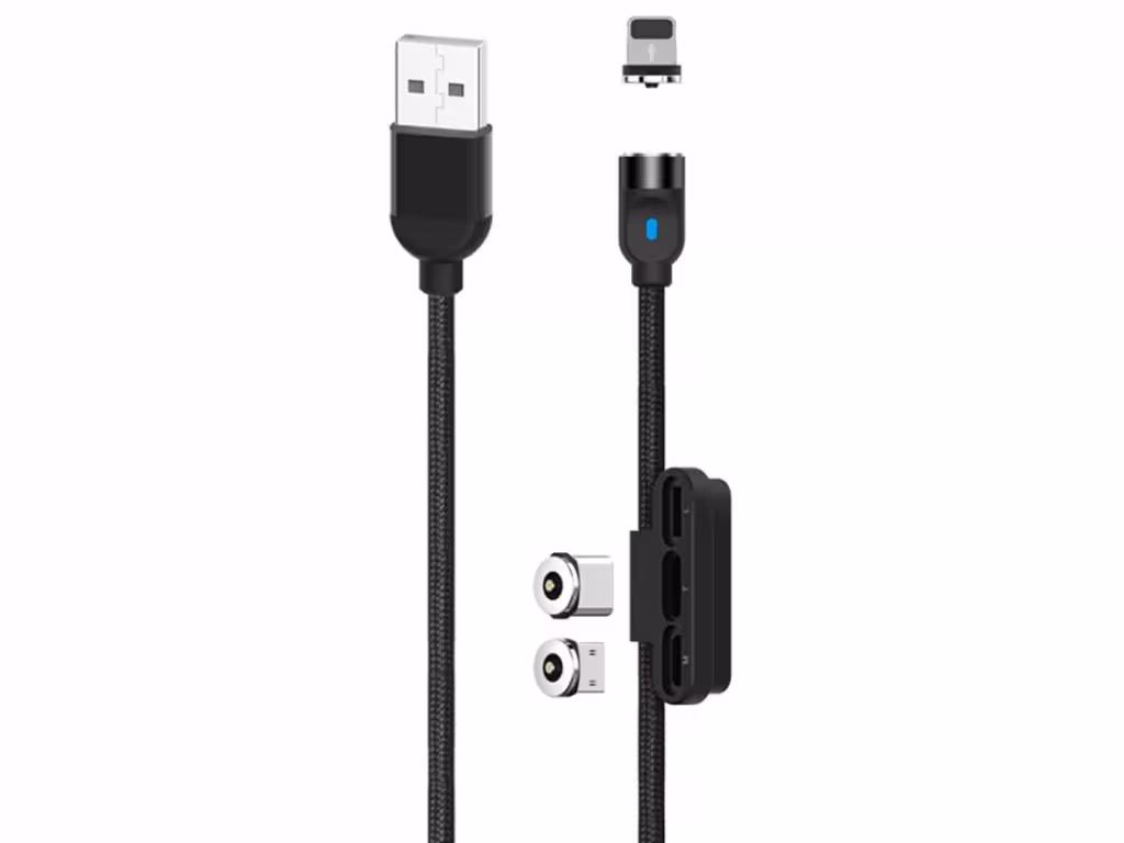 کابل شارژ سریع سه سر ایکس‌او به طول یک متر XO 3 IN 1 magnetic cable NB128