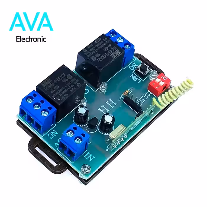 گیرنده رله 2 کانال 12 ولت کد لرن 315 مگاهرتز