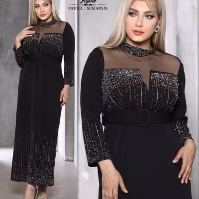 پیراهن مهمانی زنانه کرپ مدل سمارسیس