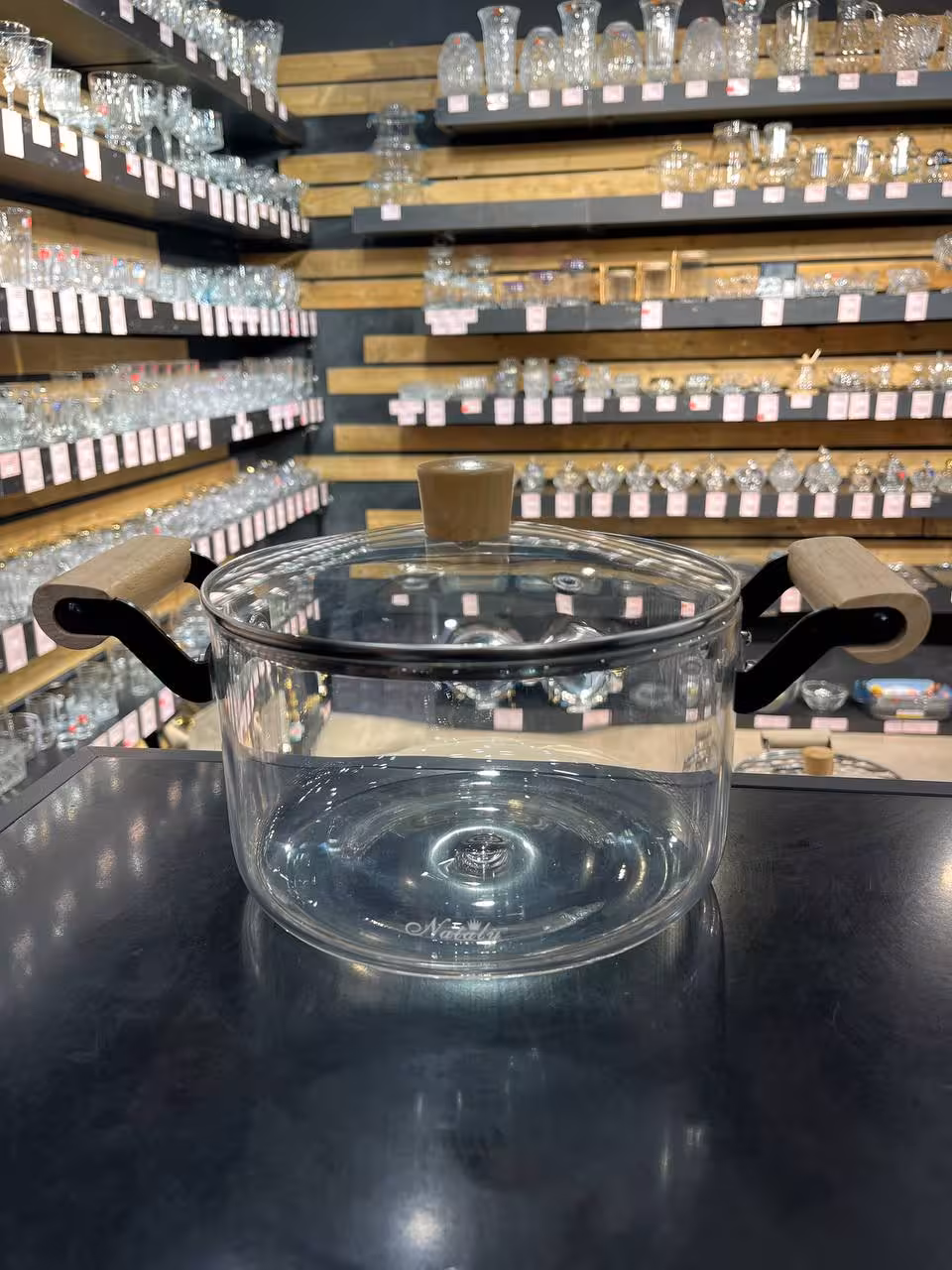 قابلمه پیرکس دسته بامبو 3.5 لیتر