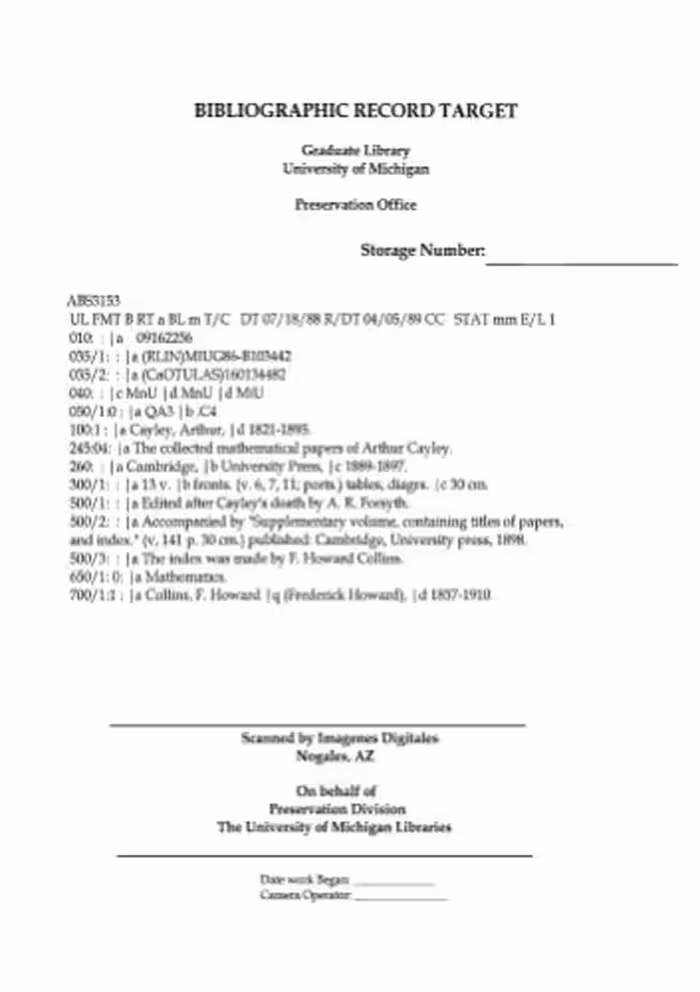 خرید و دانلود نسخه کامل کتاب The Collected Mathematical Papers Of Arthur Cayley, Volume 1
