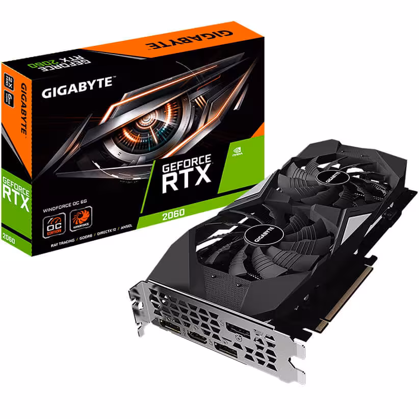 کارت گرافیک گیگابایت مدل GeForce RTX 2060 WINDFORCE OC 6GB
