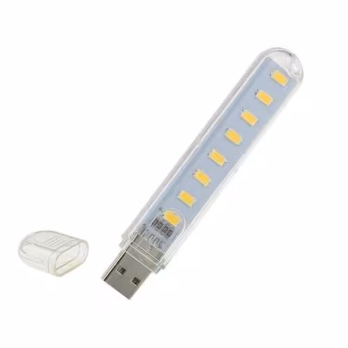 چراغ اضطراری ال ای دی ( LED ) 8 تایی USB با قاب محافظ