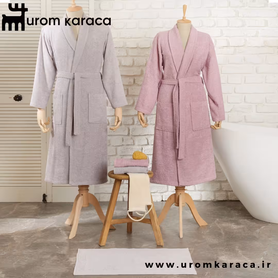 ست حوله تن پوش 5 تکه Timeless Maren یاسی/ خاکستری