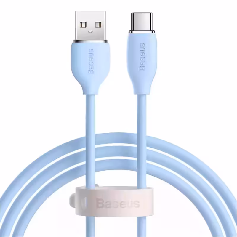 کابل USB به USB-C باسئوس مدل (JELLY LIQUID SILICA GEL (100W طول 1.2 متر