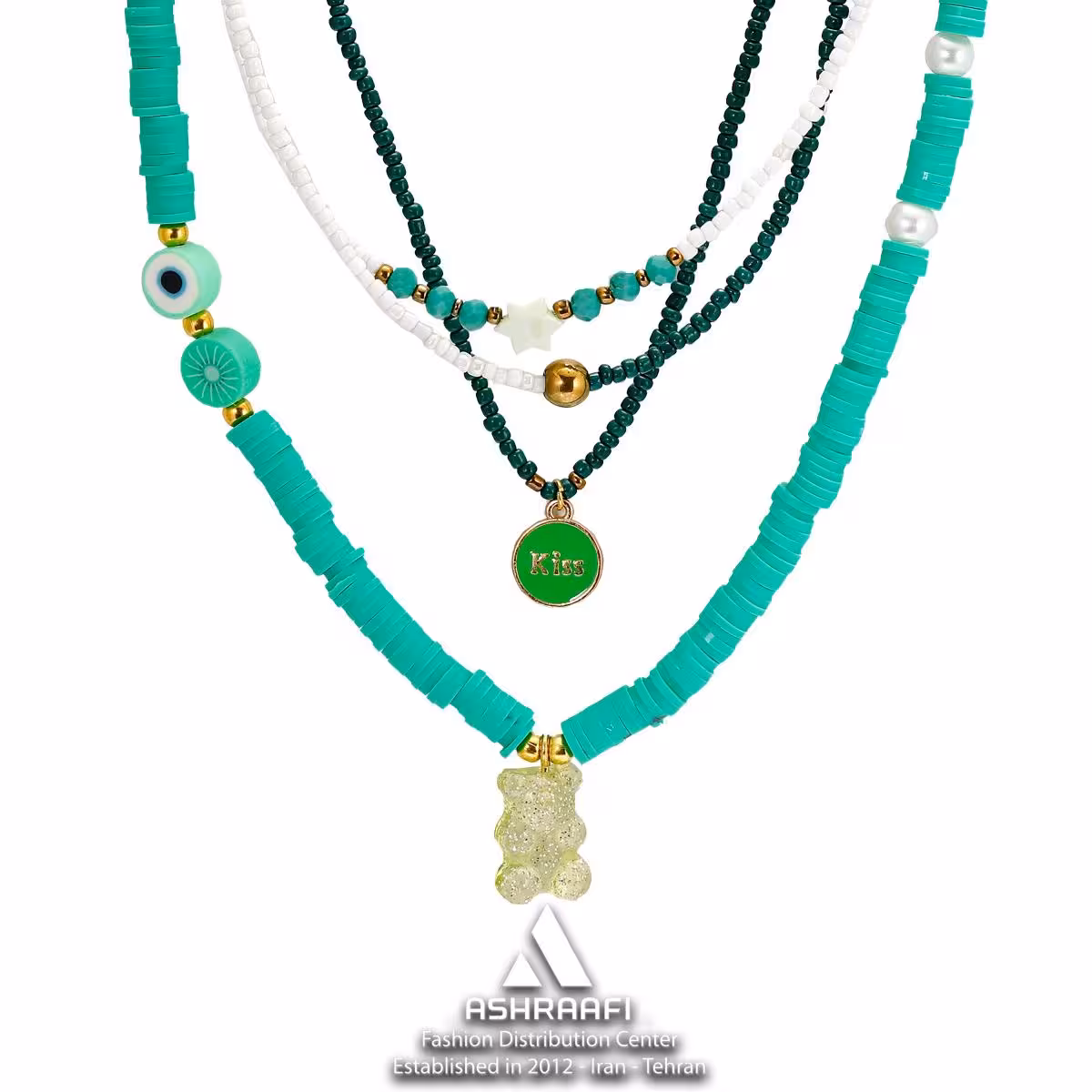 گردنبند فیمو سبز Bead Necklace Green