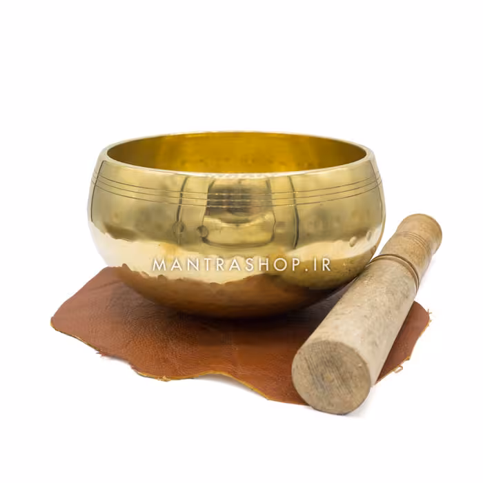 کاسه تبتی طلایی چکش کاری شده ( Class A) – قطر دهانه 12 سانتی متر