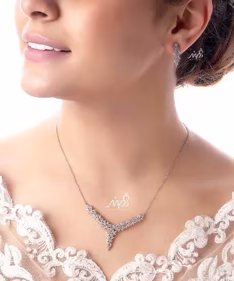 💍نیم ست جواهری ميكروزنجيري نقره عیار 925 (N_4094)‌‌‌‌‌‌ ‌