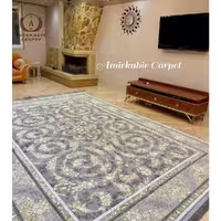 فرش طلاکوب طرح گل گندم طوسی (مارال)   فیلم