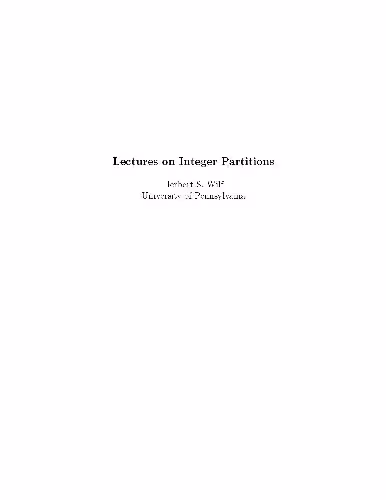 خرید و دانلود نسخه کامل کتاب Lectures on integer partitions