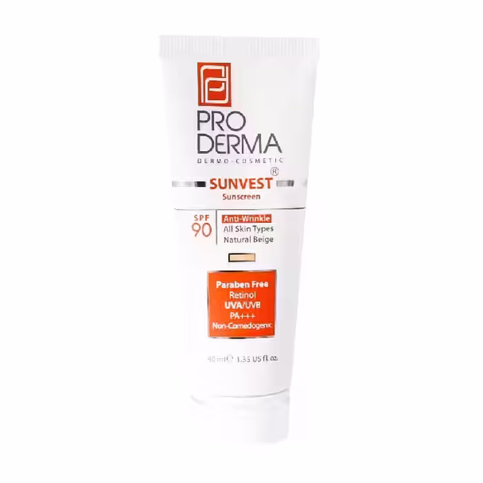 کرم ضد آفتاب و ضد چروک SPF90 پرودرما ( بی رنگ )