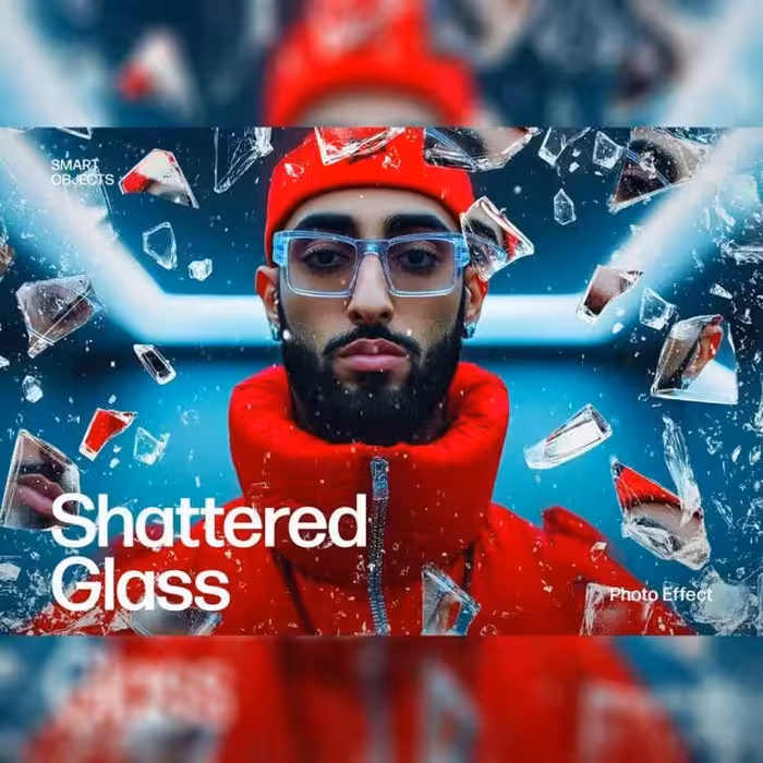 فایل لایه باز افکت شیشه های شکسته