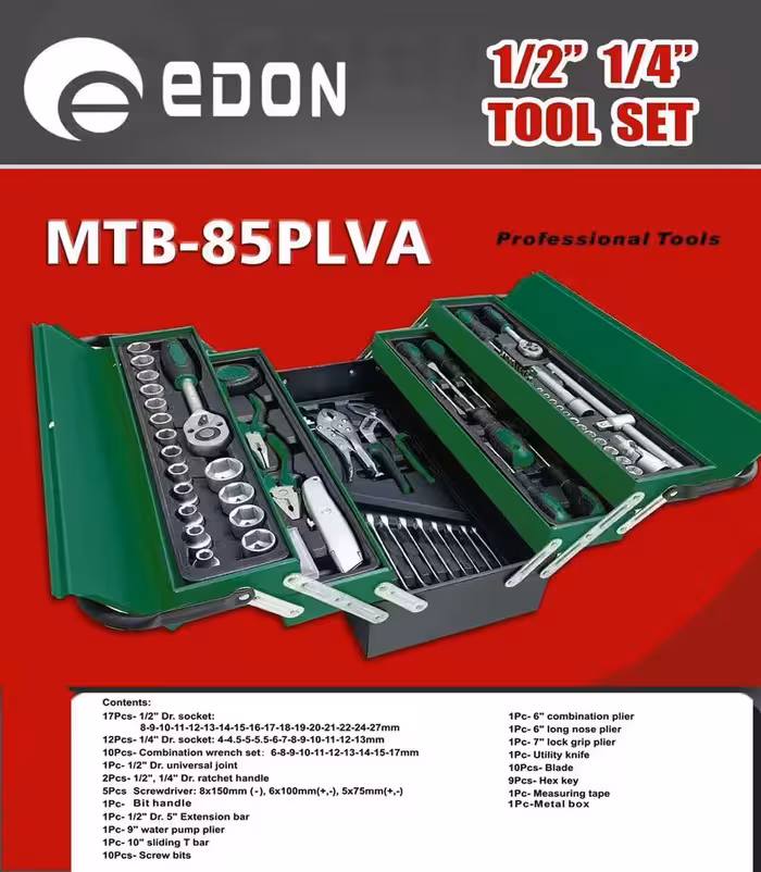 جعبه ابزار جعبه بکس 85 پارچه ادون edon مدل 85P