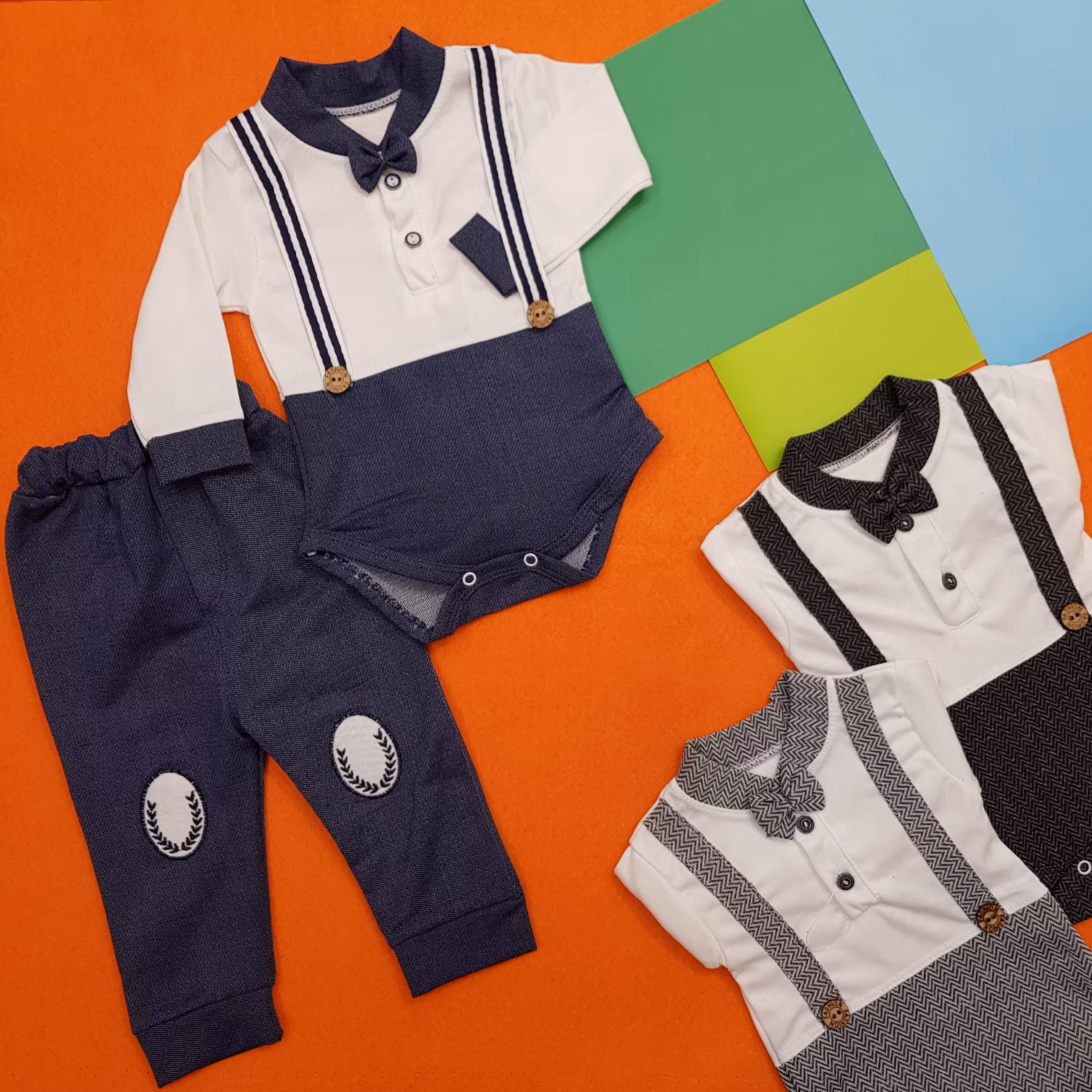 بادی شلوار پسرانه نوزاد در سه رنگ