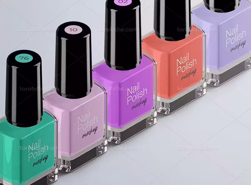 موکاپ لاک ناخن رنگی | گرافیک با طعم تربچه