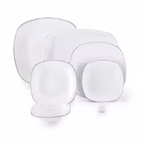 سرویس 27 پارچه 6 نفره طرح سمن لب نقره ای