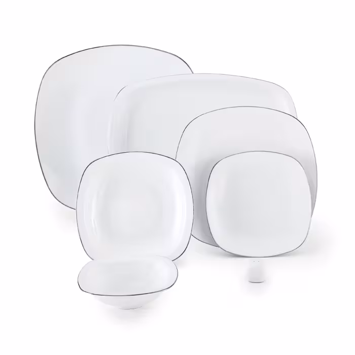 سرویس 27 پارچه 6 نفره طرح سمن لب نقره ای