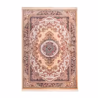 گبه ماشینی دنیای فرش کد 545GE زمینه بژ