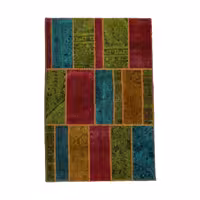 فرش دستباف دو متری طرح چهل تکه کد 4020552