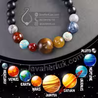 دستبند سیارات منظومه شمسی چند جواهر سنگ چاکرا جواهر لوکس _ کد 401013