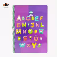 دفتر دوخط 50 برگ فانتزی کلیپس طرح ABC