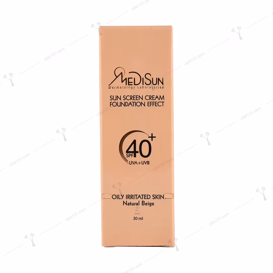 کرم ضد آفتاب مدیسان  spf 40 با پوشش کرم پودری پوست چرب و حساس بژ روشن 30 میلی لیتری