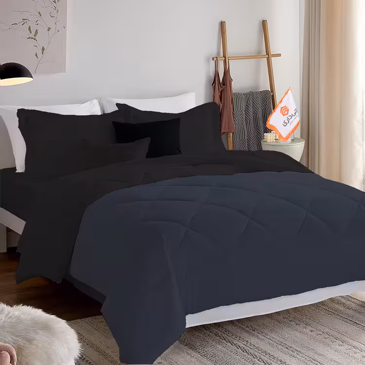 سرویس روتختی دورنگ چیداری نوک مدادی مشکی