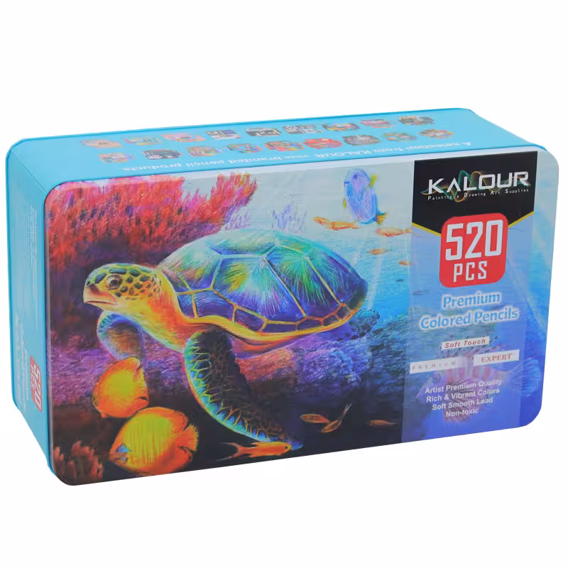 مداد رنگی کالور  520 رنگ  طرح لاکپشت