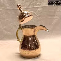 قهوه جوش دله مسی طرحدار دسته برنجی در دار | سایز 2 _ 300cc | مدل توکو