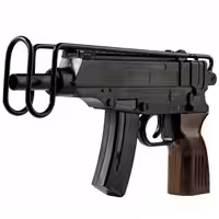 اسباب بازی اسلحه یوزی ساچمه ایی تمام فلز با تیر های فومی و ژله ای با قنداق تاشو