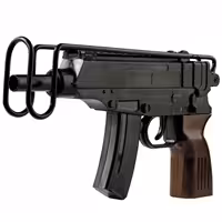 اسباب بازی اسلحه یوزی ساچمه ایی تمام فلز با تیر های فومی و ژله ای با قنداق تاشو