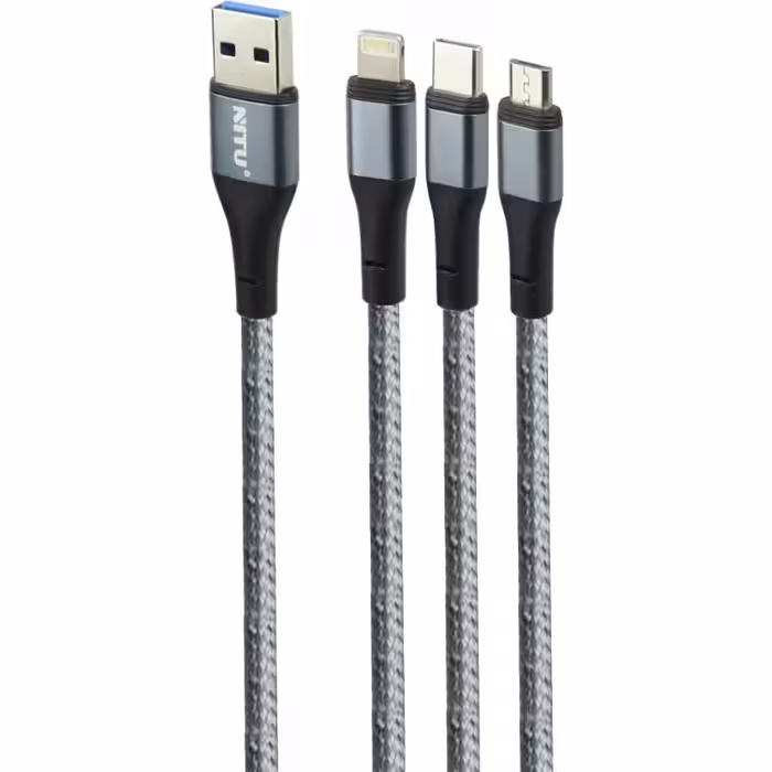 کابل 3 سر فست شارژ Nitu NC124 3A 1.2m