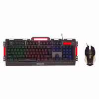 کیبورد و ماوس گیمینگ سابیت مدل GMK-5010 با سوییچ ممبران، Full Size، نورپردازی صفحه کلید RGB، حروف حک شده فارسی